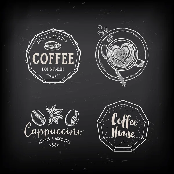 Coffee restaurant cafe badges — Stock Vector