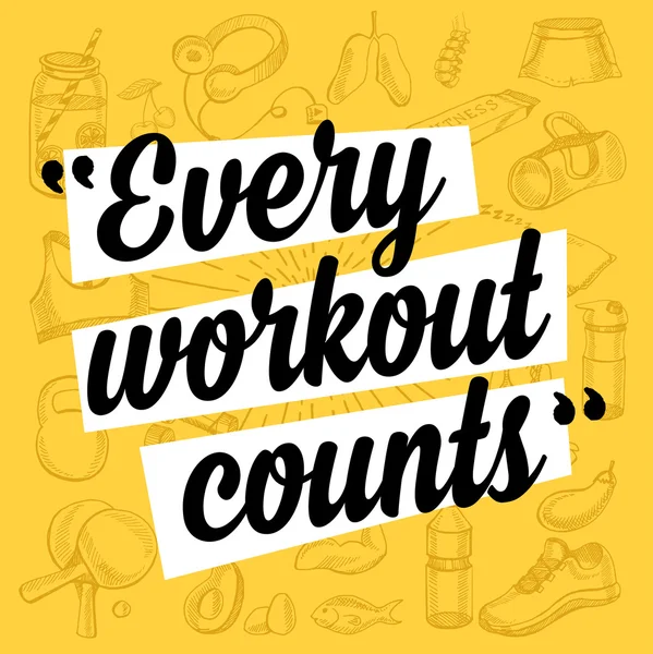 Fitness motivation citat affisch. — Stock vektor