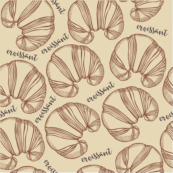 Croissant seamless pattern — Stock Vector