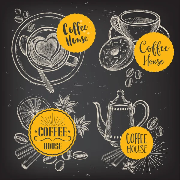 Kawa kawiarnia restauracja menu — Wektor stockowy