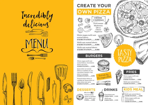 Restaurant menu brochure template