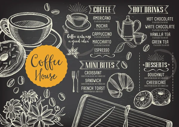 Modelo de brochura de restaurante de café —  Vetores de Stock