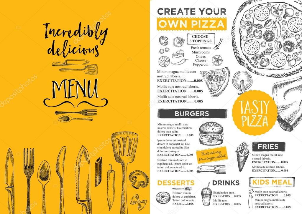 restaurant menu brochure template stock vector marchi 108544130