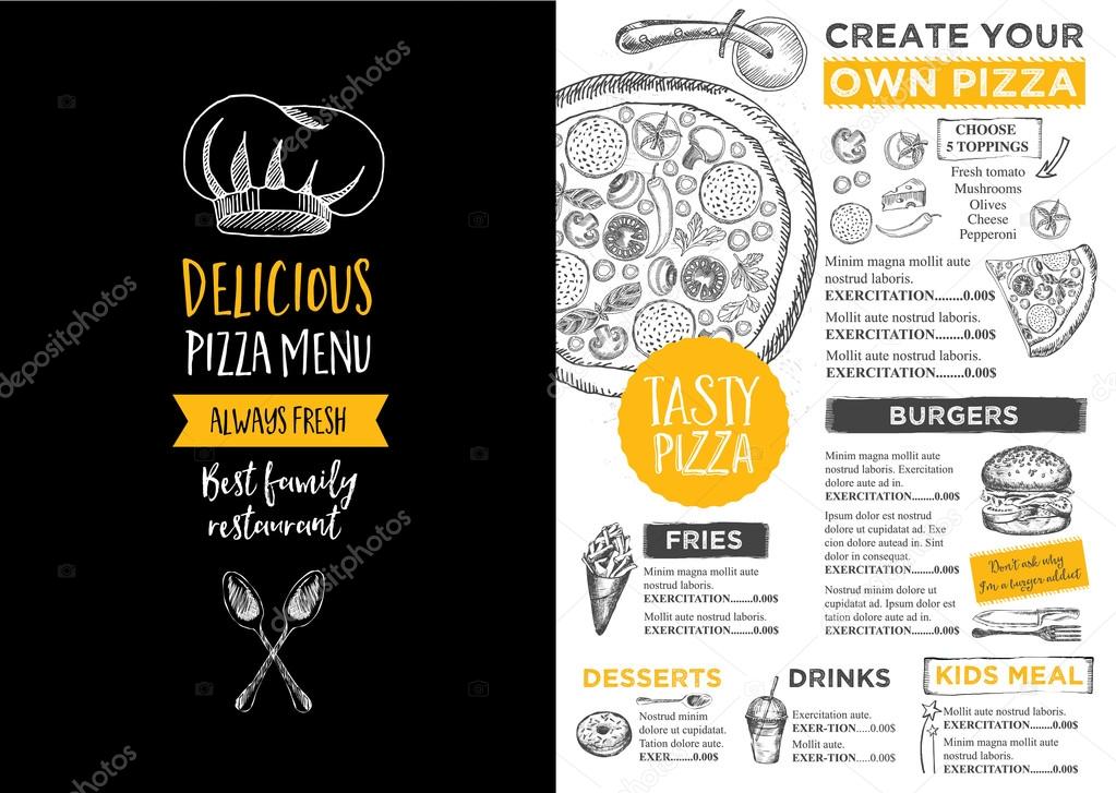 Restaurant cafe menu, template design.