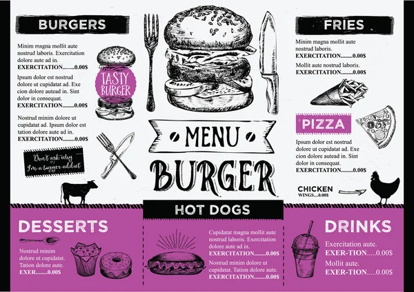 Vlees eten restaurant brochure — Stockvector