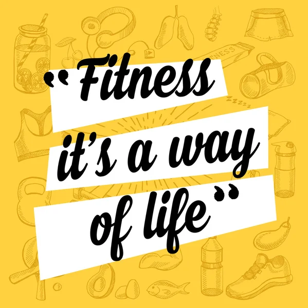 Fitness motivazione citazione poster . — Vettoriale Stock