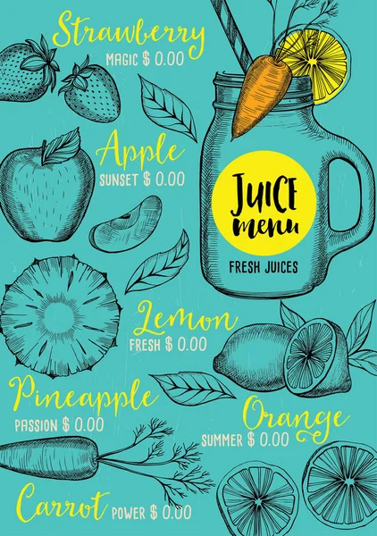 Juice menü ital étterem prospektus — Stock Vector