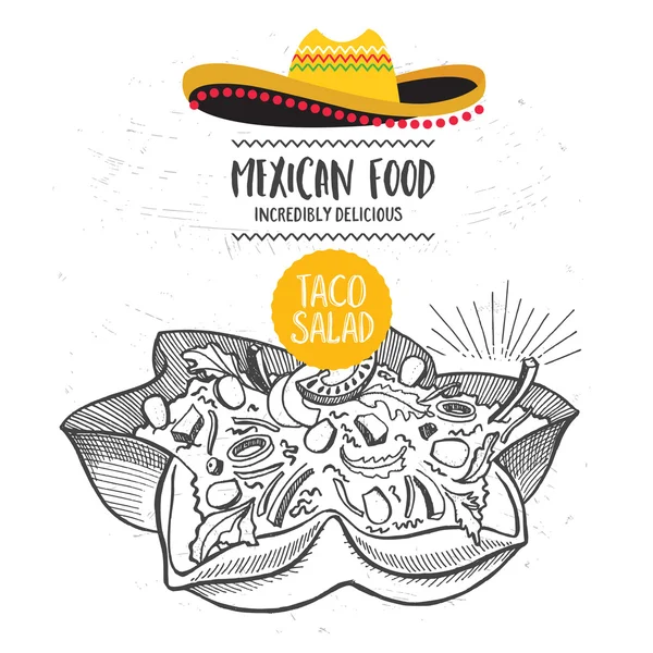 メキシコ料理のプレースマットフードレストラン — ストックベクタ