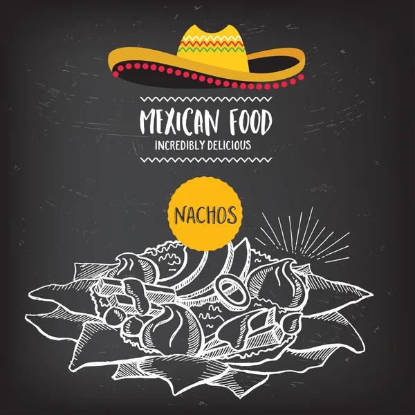 Meksika menü placemat gıda restoran — Stok Vektör