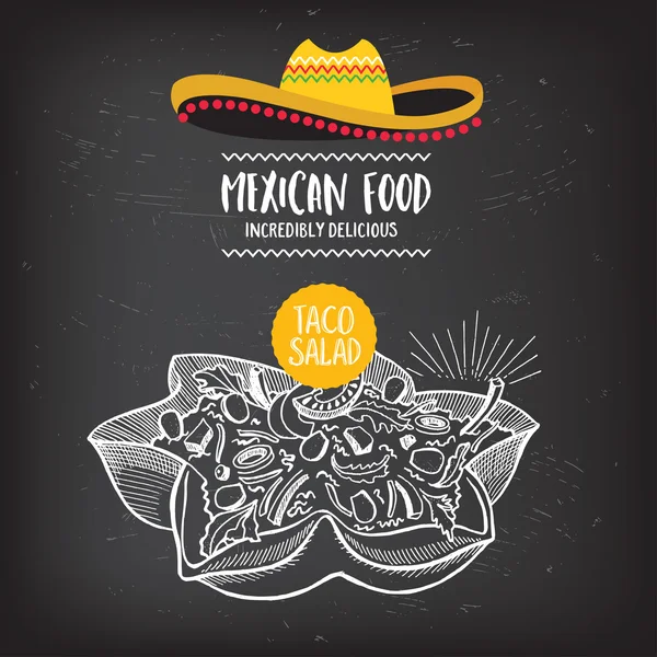 Menú mexicano placemat restaurante de comida — Archivo Imágenes Vectoriales