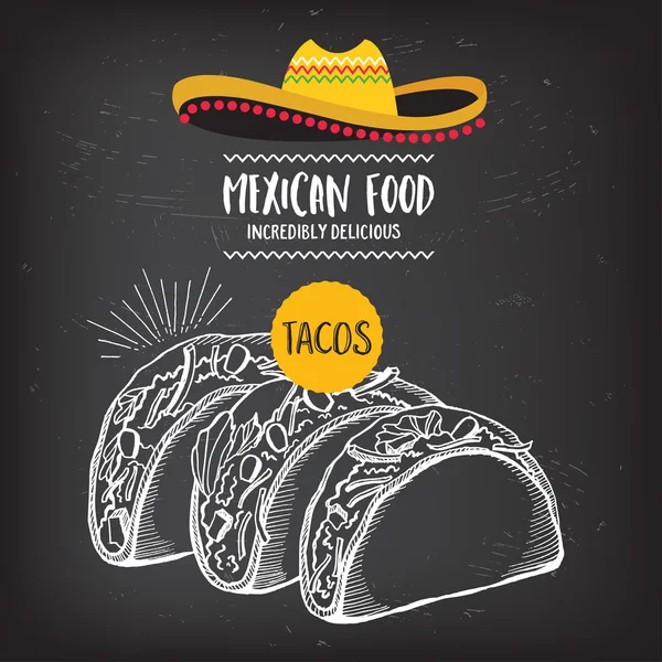 Mexikansk meny bordstablett mat restaurang — Stock vektor