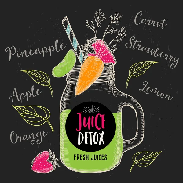 Jugo menú bebida restaurante folleto — Vector de stock