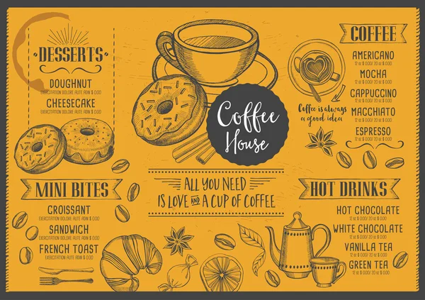 Coffee menu restaurant badges — Stock Vector