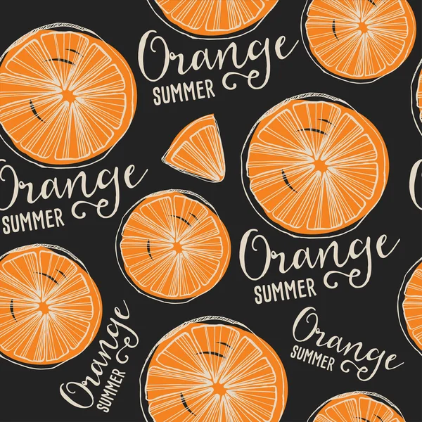 오렌지 원활한 패턴 배경. — 스톡 벡터