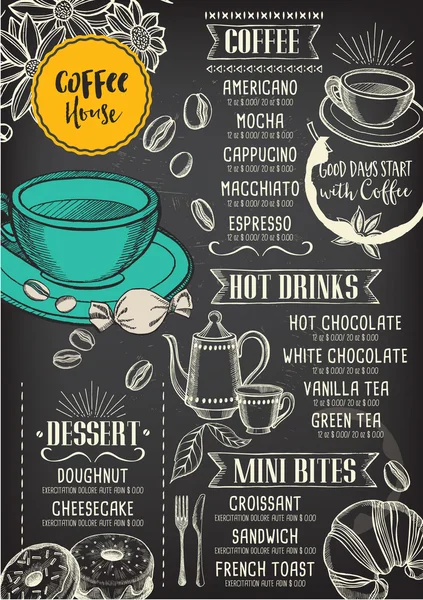 Koffie menu Restaurant badges Stockillustratie
