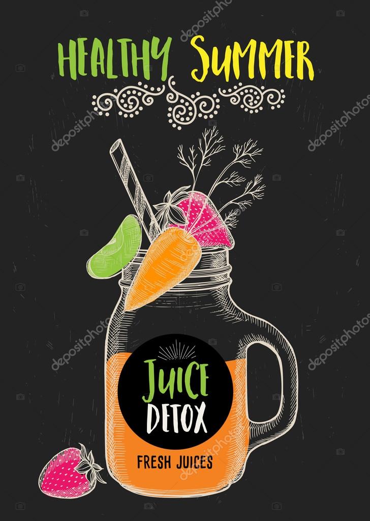Juice menu placemat drink restaurant brochure, dessert template design. Vintage creative beverage template with hand-drawn graphic. Vector food menu flyer.