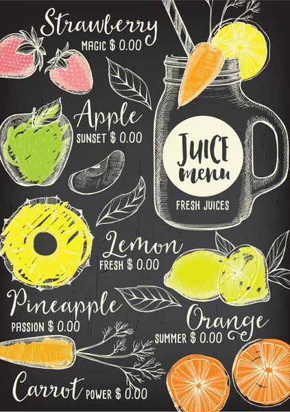 果汁菜单餐垫 — 图库矢量图片
