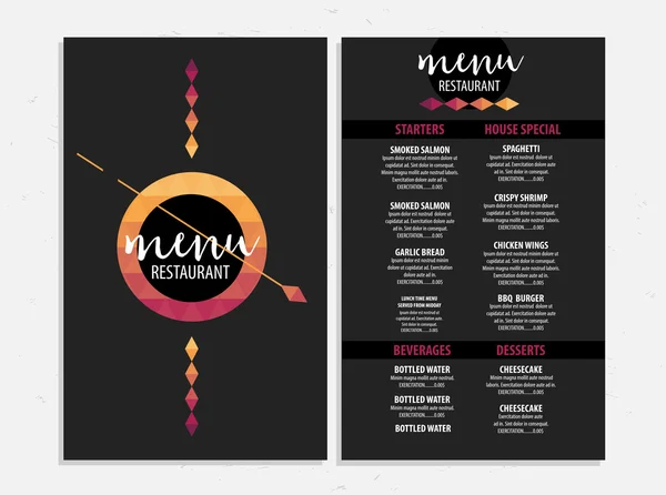 Restaurace café menu, šablony design — Stockový vektor