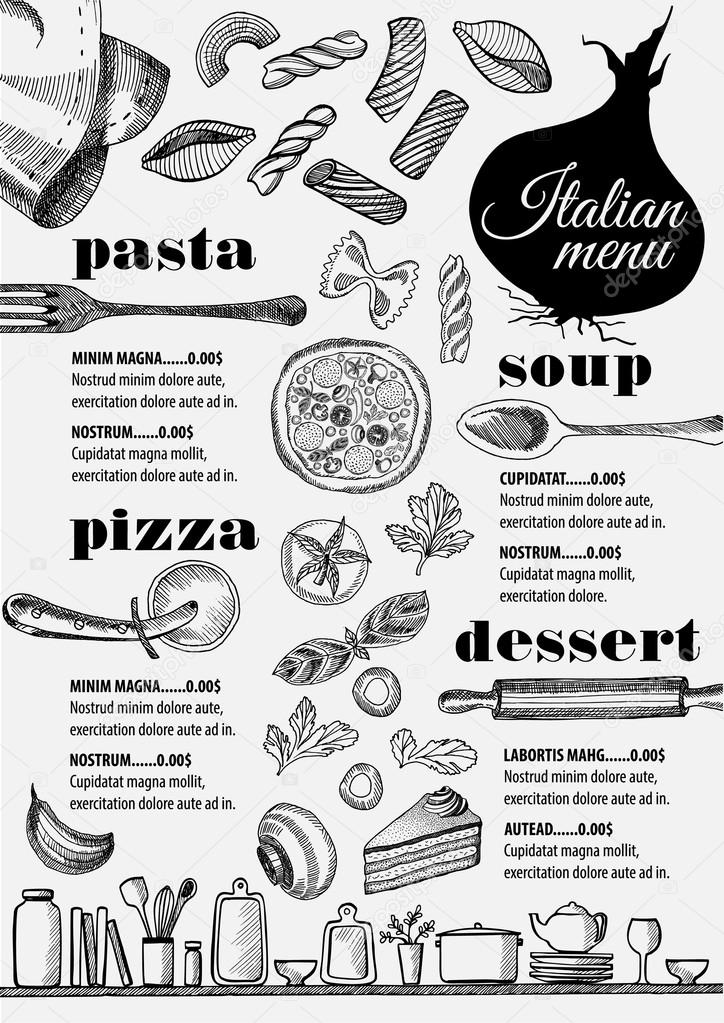 Menu italian restaurant, food template Stock Vector Image by ©Marchi ...