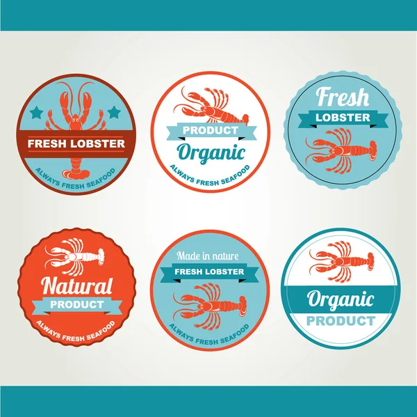 Set of seafood icons. — Stock Vector