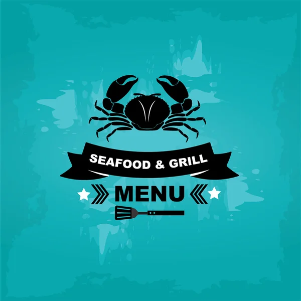 Café de fruits de mer menu grill — Image vectorielle