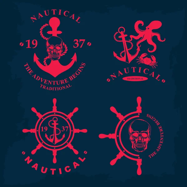 Nautische marine badge ontwerp. — Stockvector