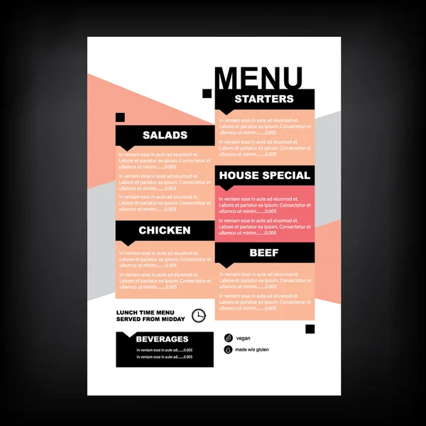 Menu café restaurant — Image vectorielle