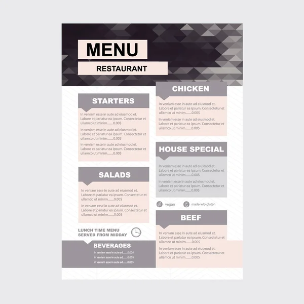 餐厅、 咖啡厅菜单 — 图库矢量图片