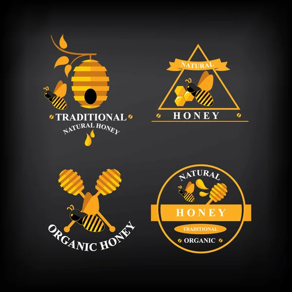 Set de insignias y etiquetas Honey — Vector de stock