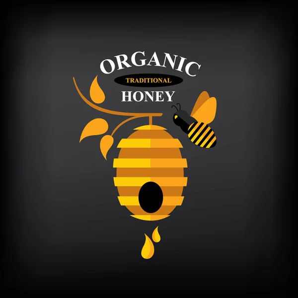 Placa de miel, etiqueta — Vector de stock