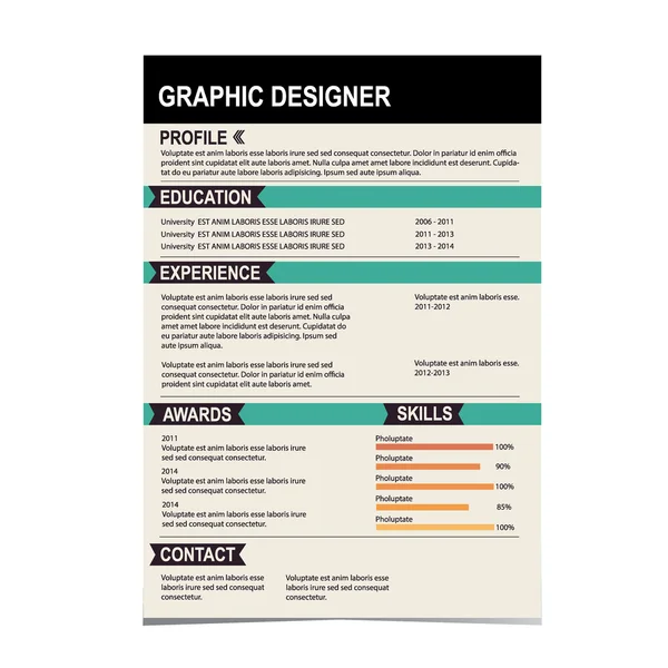 Cv fond créatif — Image vectorielle