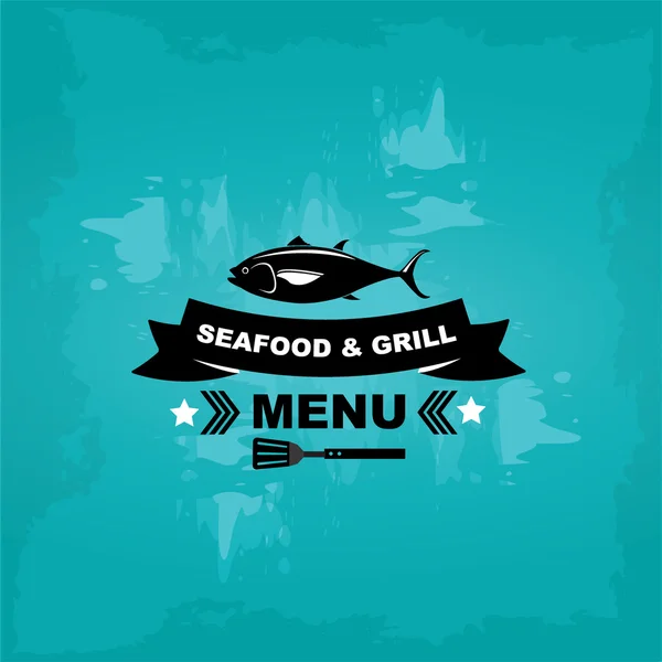 Café de fruits de mer menu grill — Image vectorielle