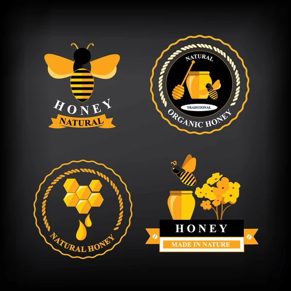 Set de insignias y etiquetas Honey — Vector de stock