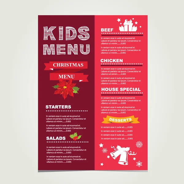 Menu enfants. — Image vectorielle