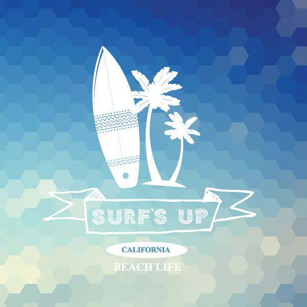 Summer surfing icon — Stock Vector