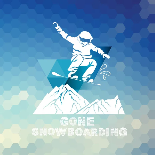 Snowboard simgesi tasarım. — Stok Vektör