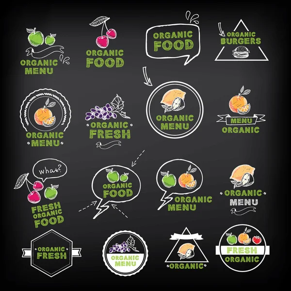 Biologisch voedsel pictogrammen — Stockvector
