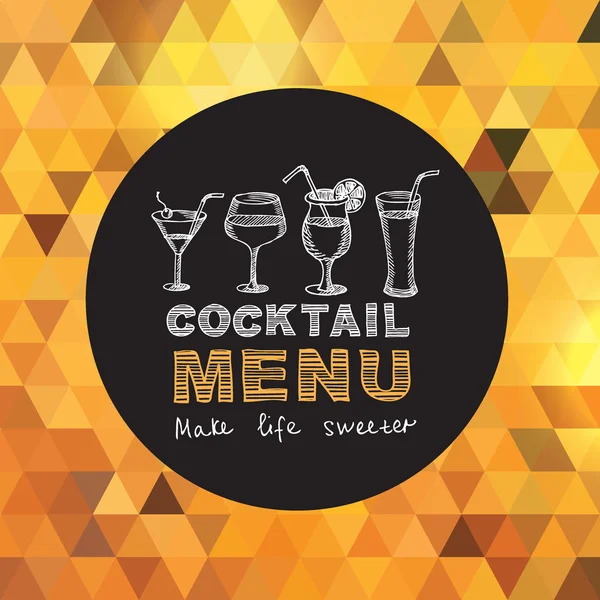 Menù bar cocktail, design del modello — Vettoriale Stock