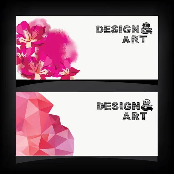 Flower vector cards. — Stock Vector