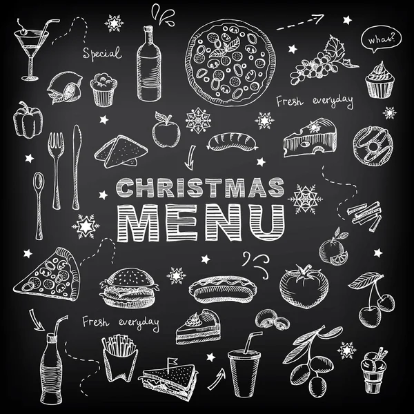 Restaurante de Navidad y menú de fiesta — Vector de stock