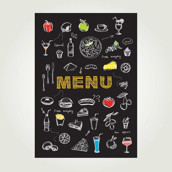 Restaurant café menu, sjabloonontwerp. — Stockvector