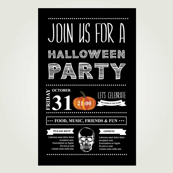 Invitación Halloween . — Vector de stock