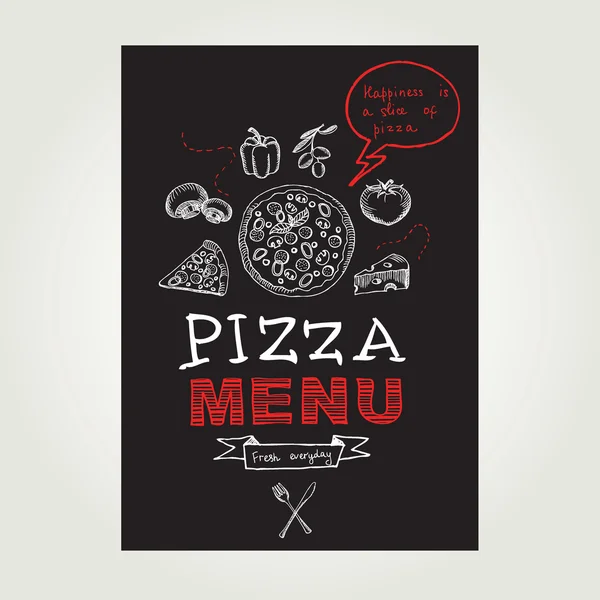 Menu de pizza — Vetor de Stock