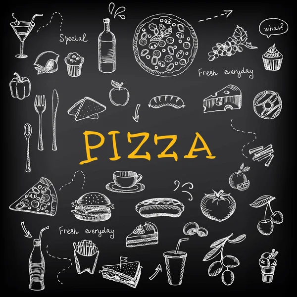 Menú de pizza — Vector de stock