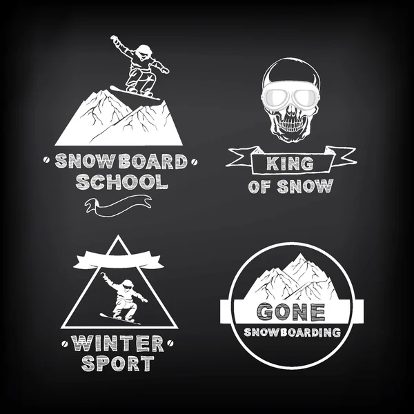 Сноуборд, набор икон зимнего спорта . — стоковый вектор