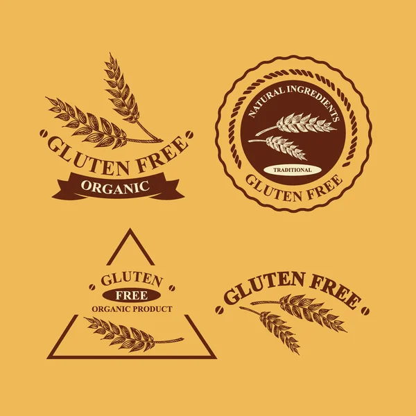 Gluten free and wheat labels — Stock Vector