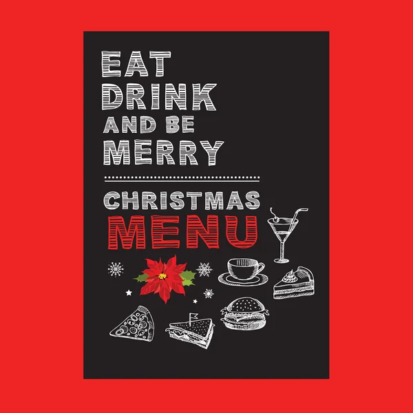 Restaurante de Navidad y menú de fiesta, invitación . — Archivo Imágenes Vectoriales