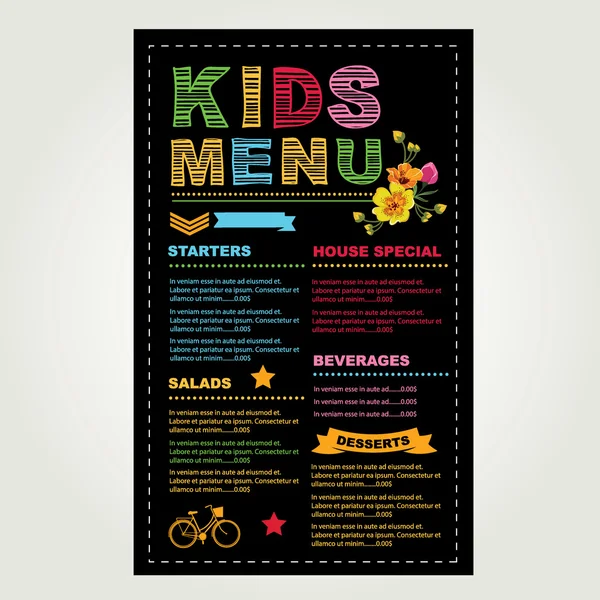 Menu enfants. — Image vectorielle