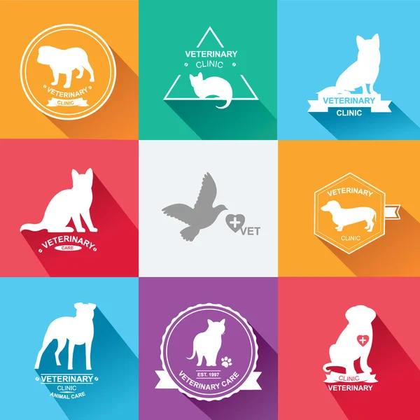Nastavení ikony pro psy a kočky — Stockový vektor