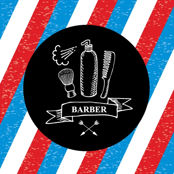 Etiqueta da barbearia, — Vetor de Stock